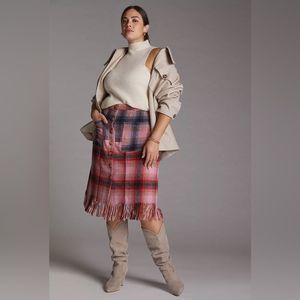 ANTHROPOLOGIE | Maeve Fringed Plaid Mini Skirt